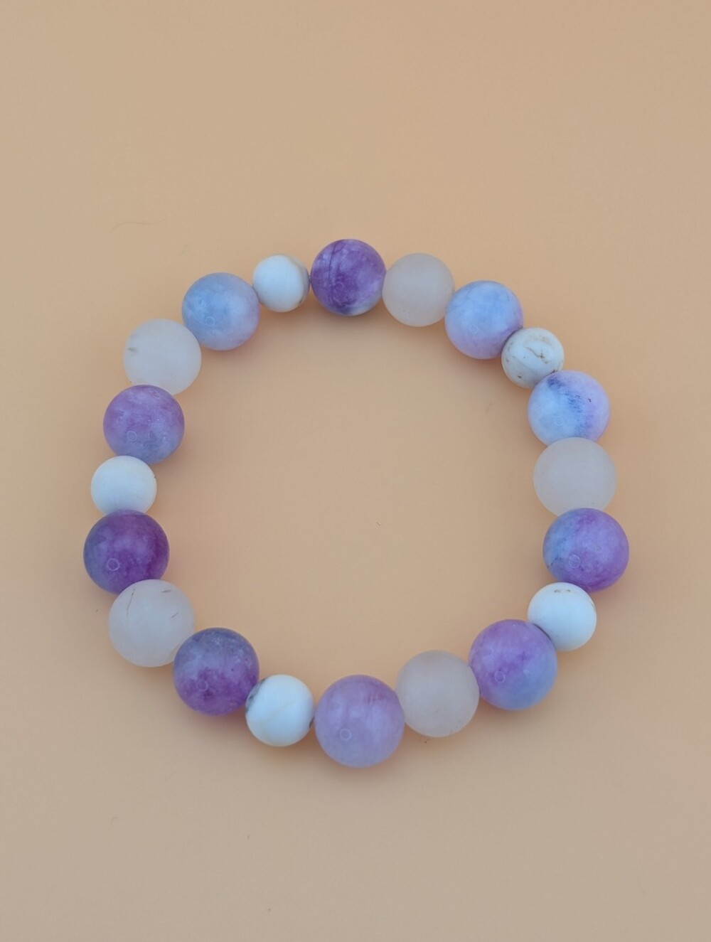Lavender Blue Quartz And White Howlite Bracelet